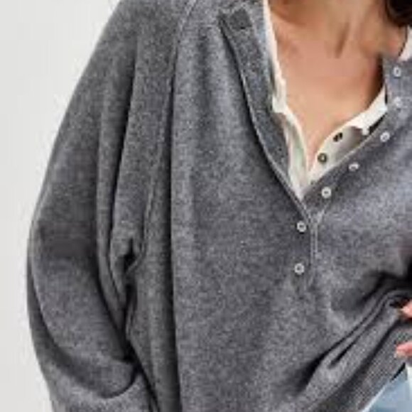 Free People Charcoal V-Neck Sweater - Picture 3 of 10